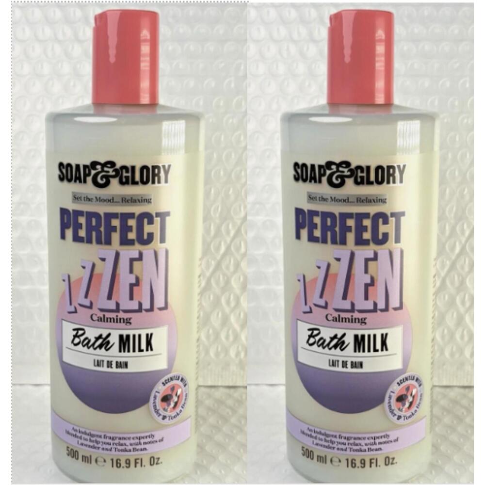 Lot of 2 x Soap & Glory Perfect Zen Calming Bath Milk 16.9 Fl Oz /500ml each NEW